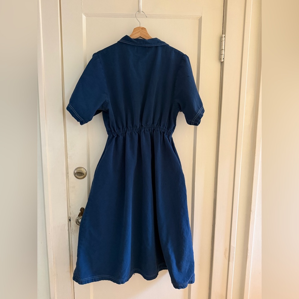 Noble Long Utility Dress in Navy w/ contrast stitch, L, EUC - Picture 3 of 3